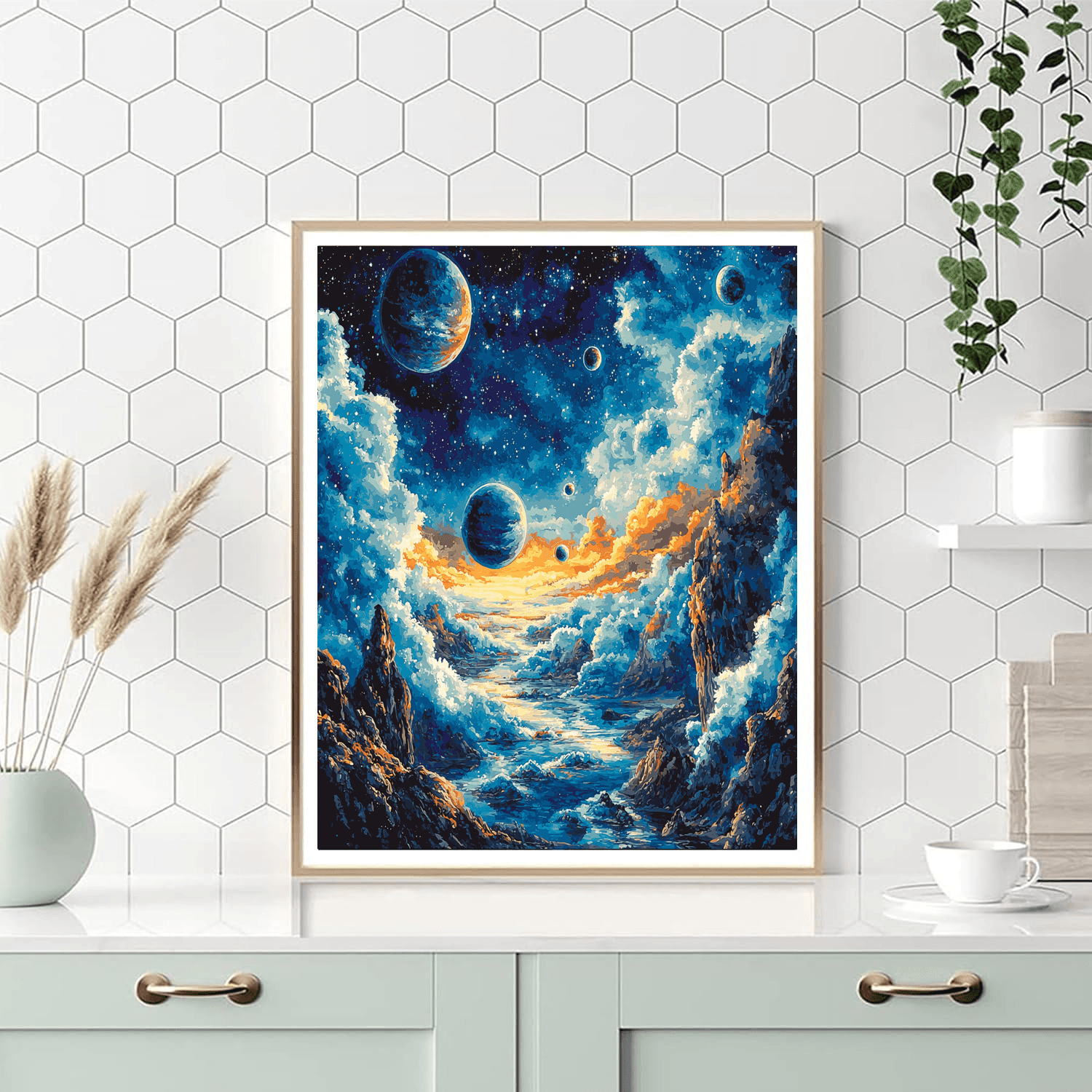 Salvador Dali Inspired Celestial Planetarium  Paint By Color