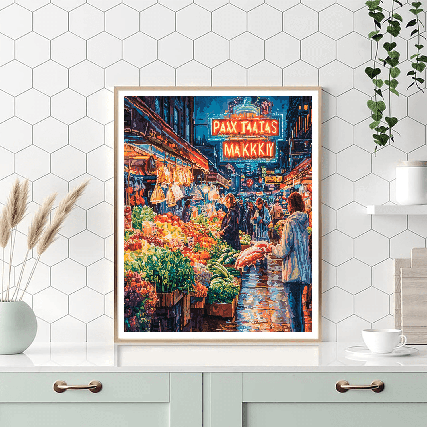 Pike Place Market - Seattle, Usa Numbered Painting Kits