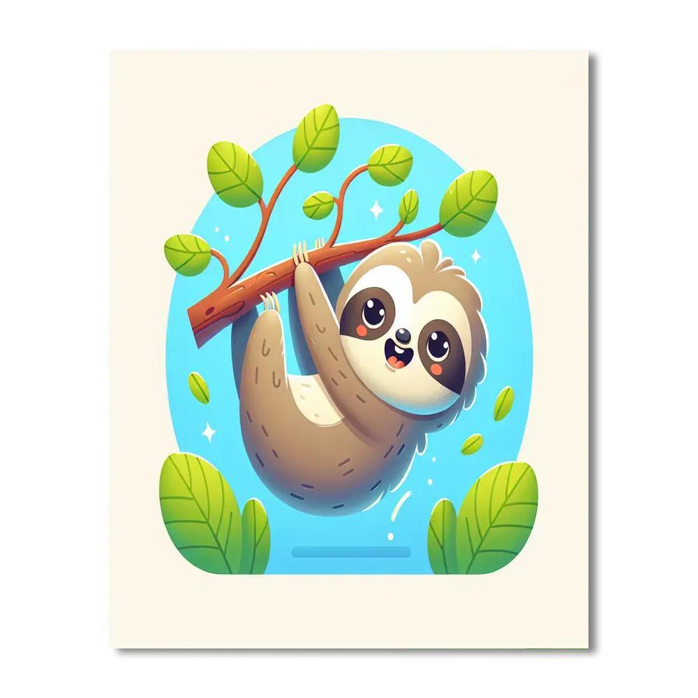 Adorable Baby Sloth Painting By Numbers Kit