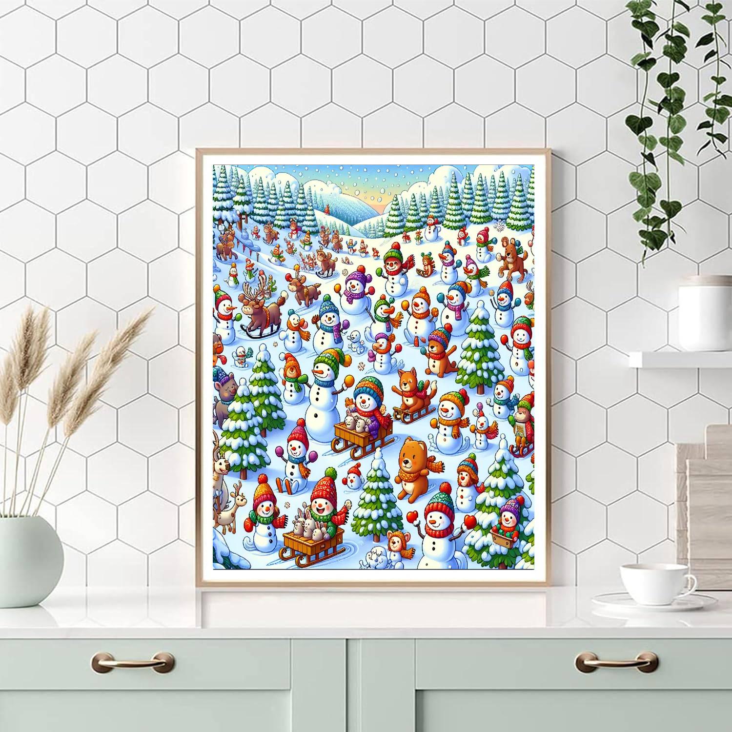 Cheerful Winter Adventure Paint By Numbers Art