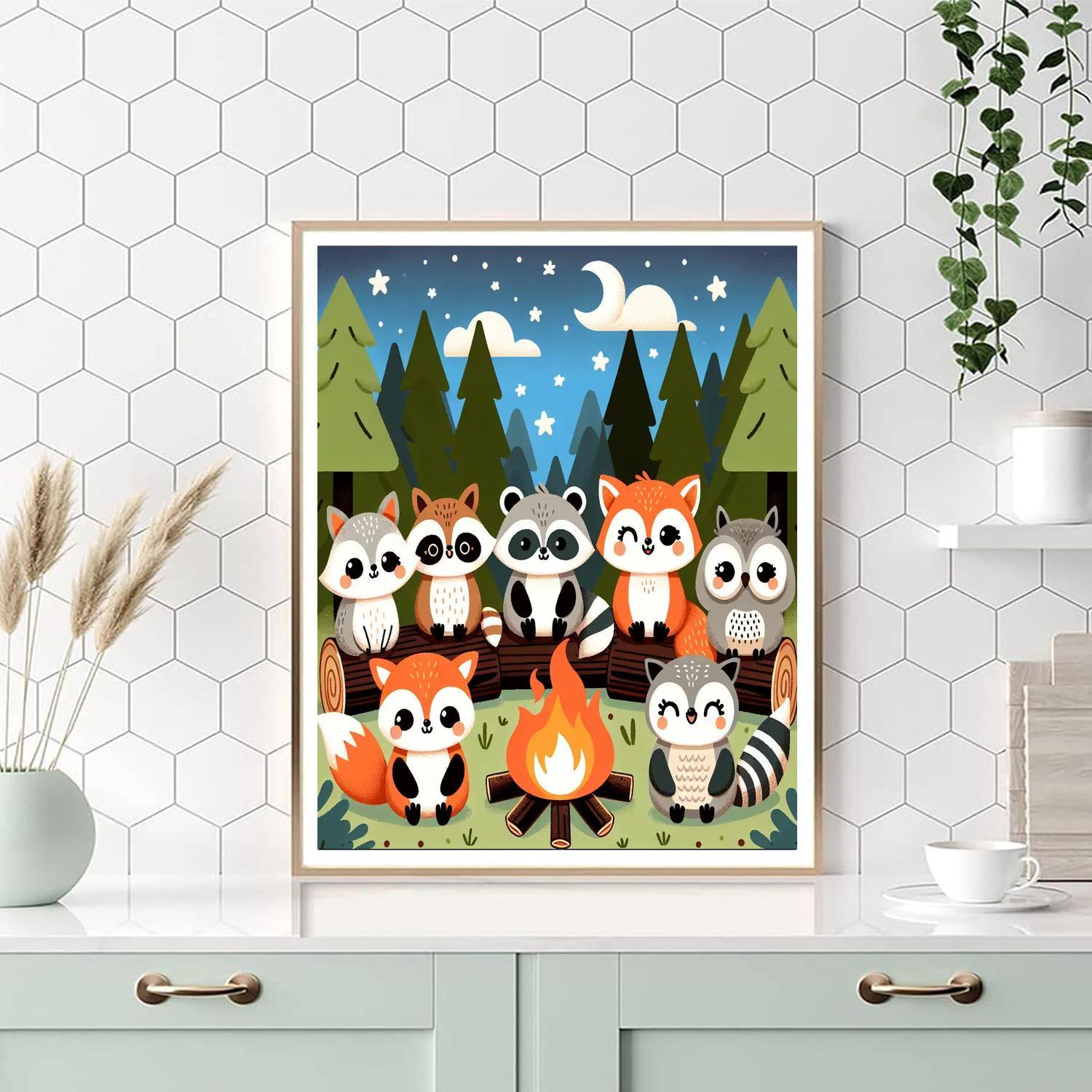 Cute Critters Camping Paint By Numbers Kits