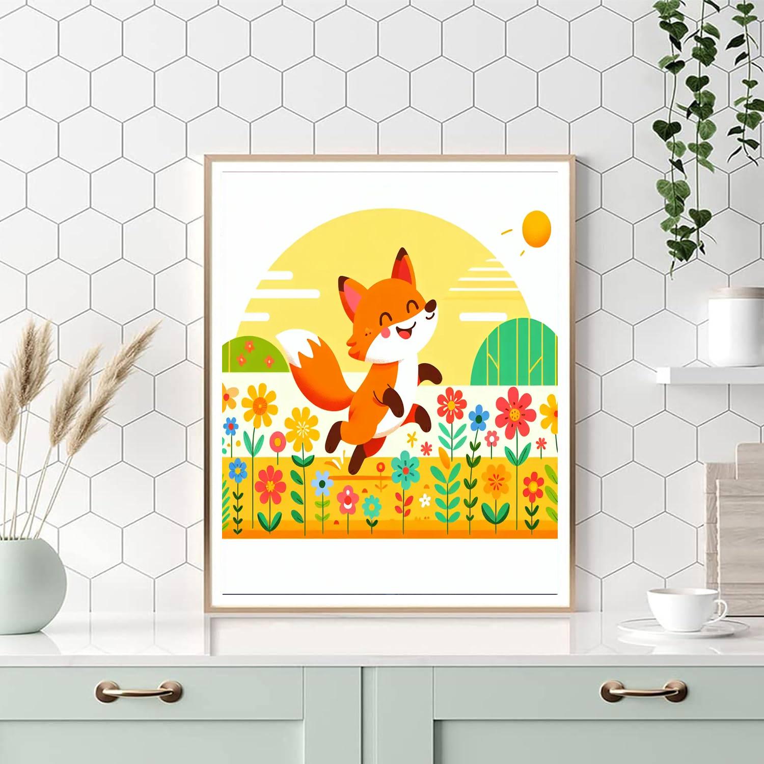 Fluffy Fox Cub Numbered Painting Kits