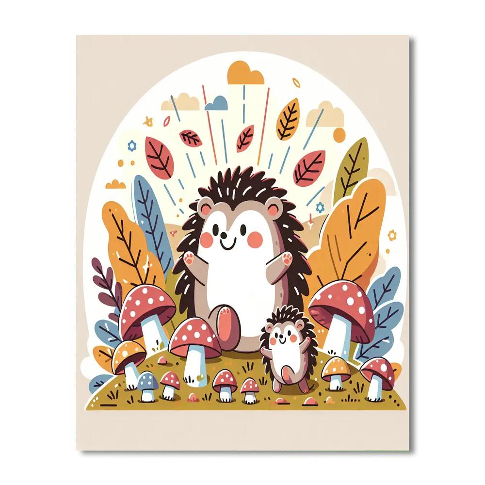 Happy Hedgehog Habitat Numbered Painting Kits