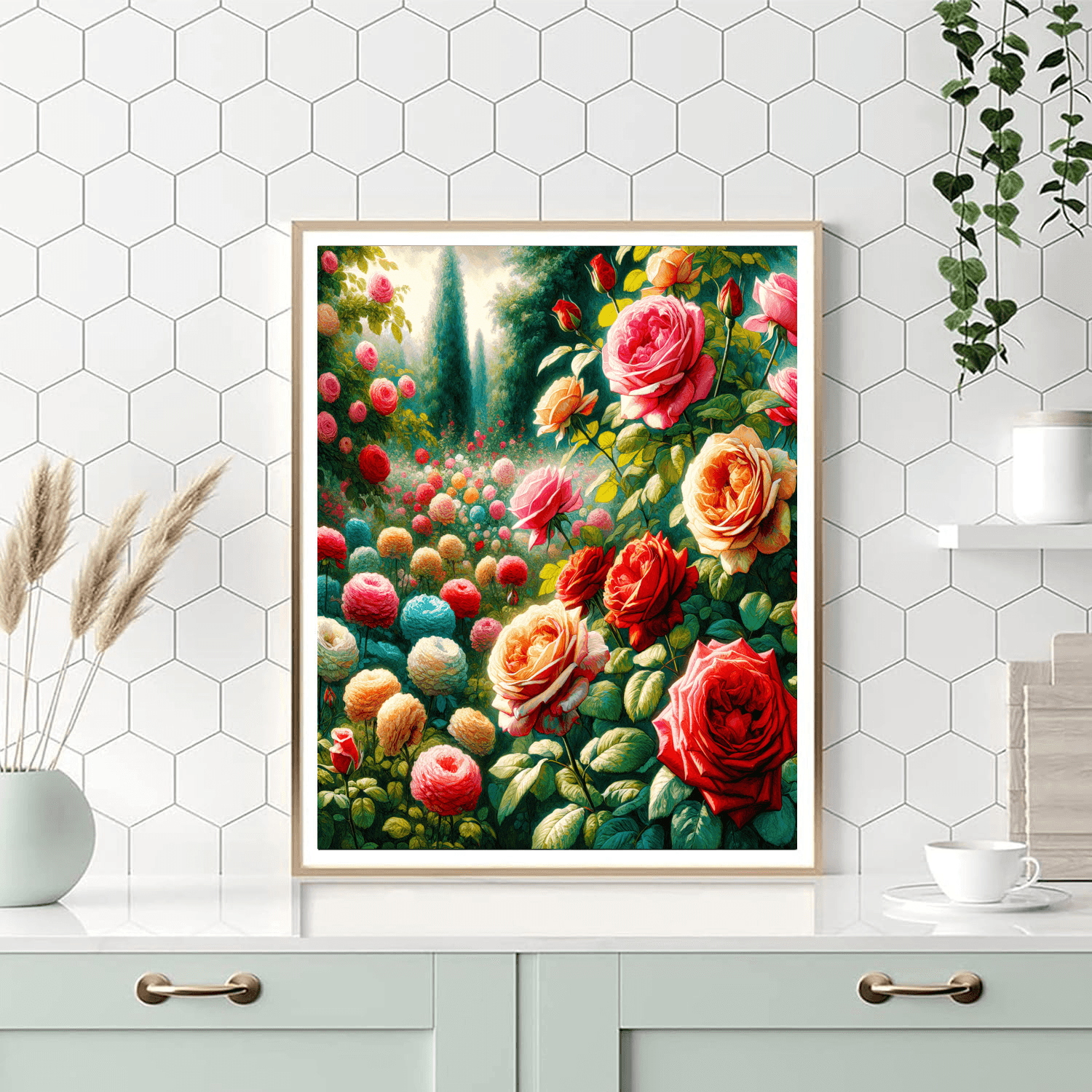 Radiant Rose Garden Paint By Numbers Art