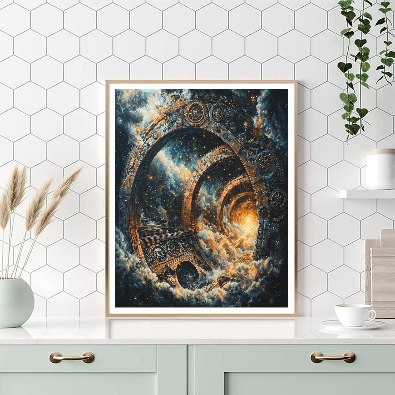 H.P. Lovecraft Inspired Steampunk Machine Universe  DIY Paint By Numbers