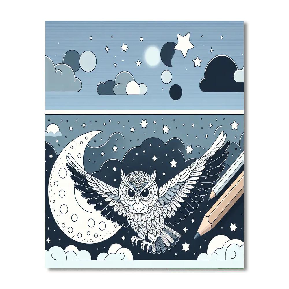 Wondrous Owl's Nighttime Quest Paint By Color