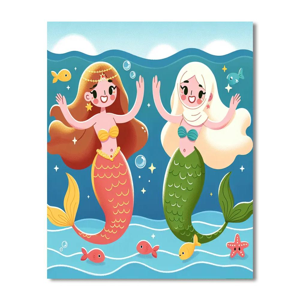 Seaside Mermaid Frolic DIY Paint By Numbers