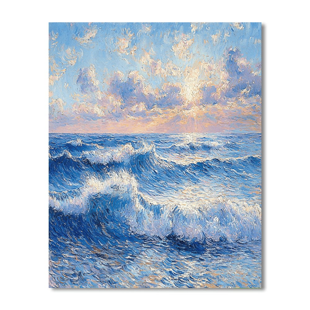 Pierre-Auguste Renoir Inspired Transcendent Ocean Whispers  Numbered Painting Kits