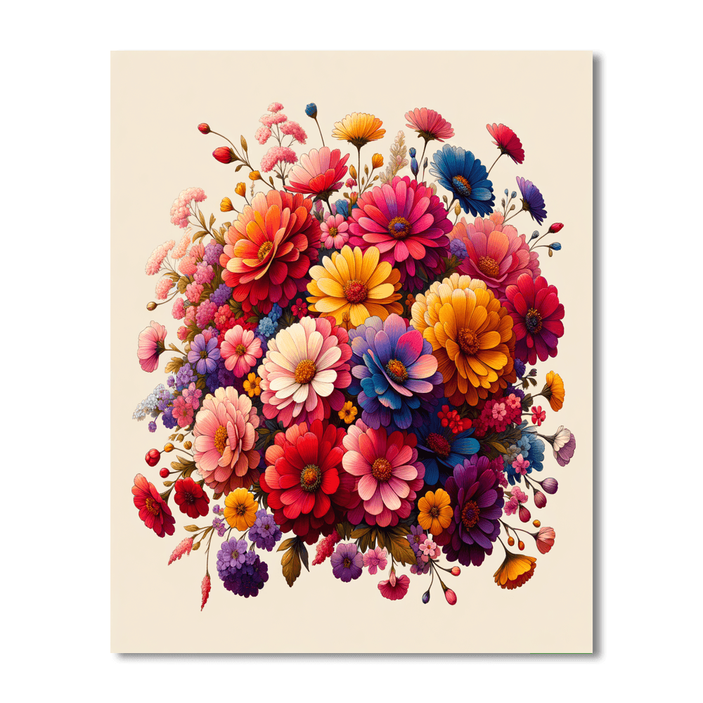 Floral Symphony Delight Number Painting