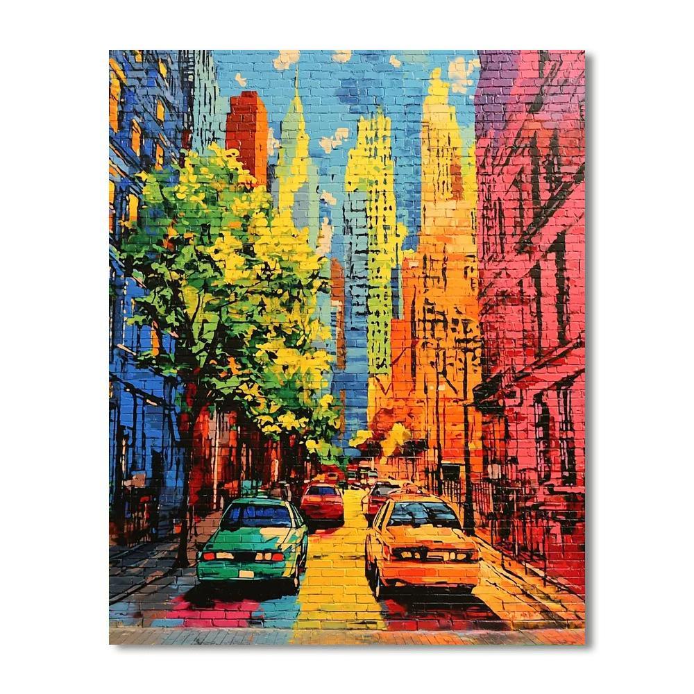 Banksy Inspired Lively Urban Graffiti  Paint By Numbers