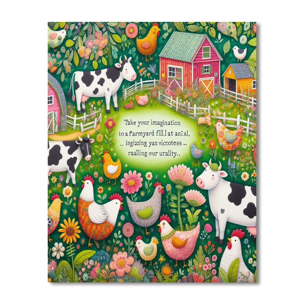 Lively Farmyard Scene Painting Number Kit