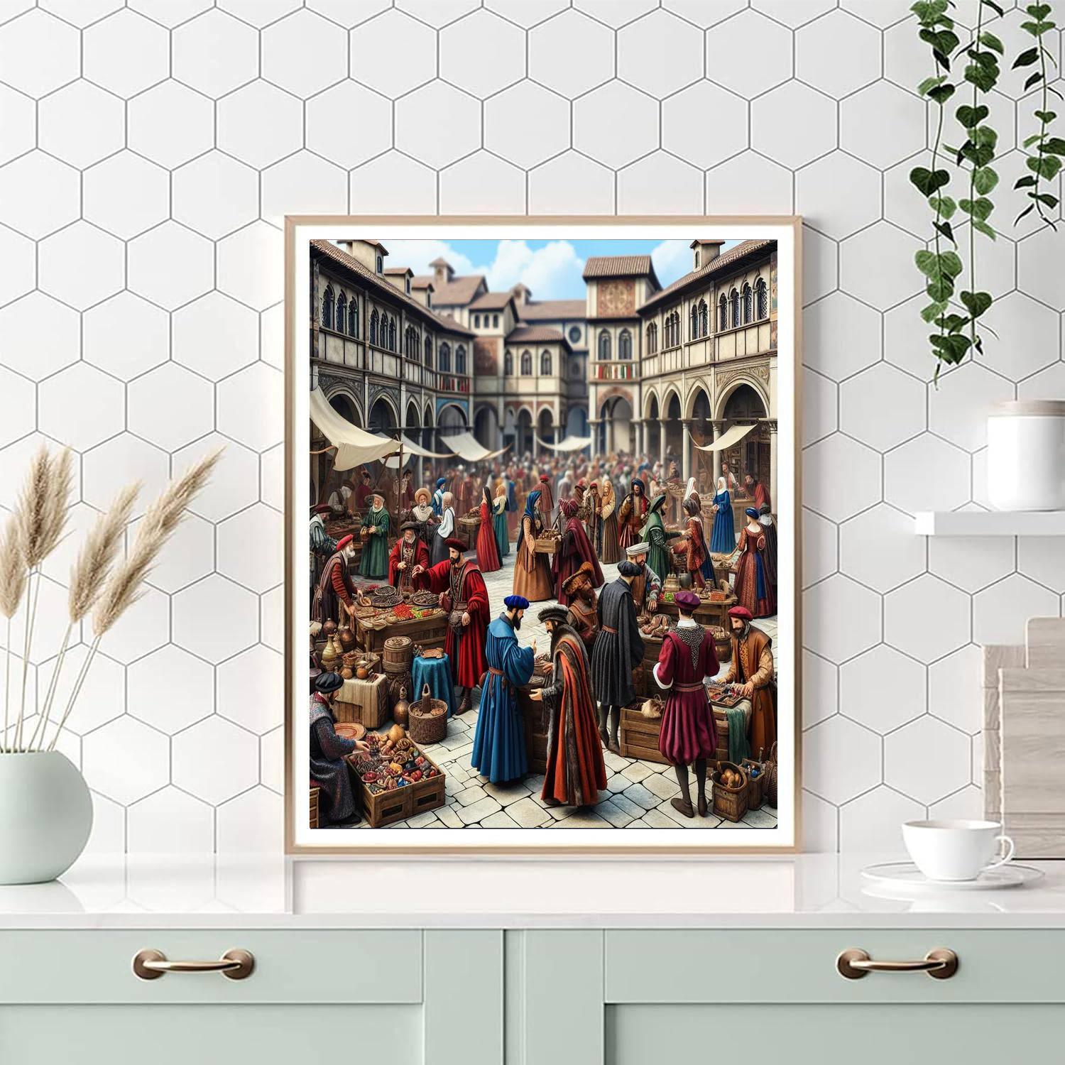 Renaissance Market Square Numbered Painting Kits