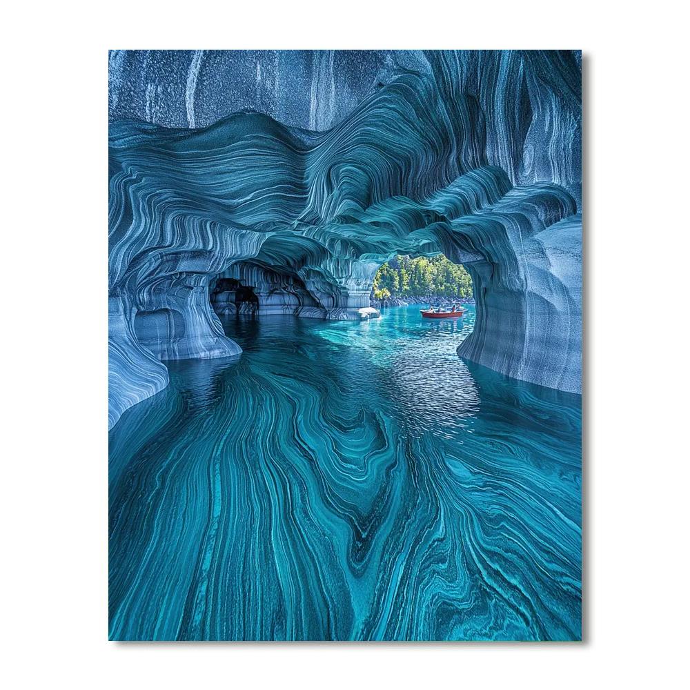 Marble Caves - General Carrera Lake Number Painting