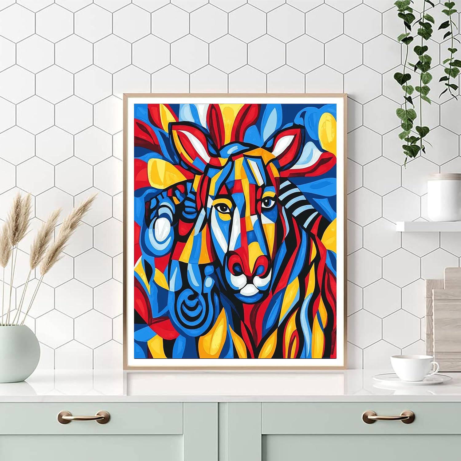 Pablo Picasso Inspired Cubist Wildlife Expedition  Paint By Numbers