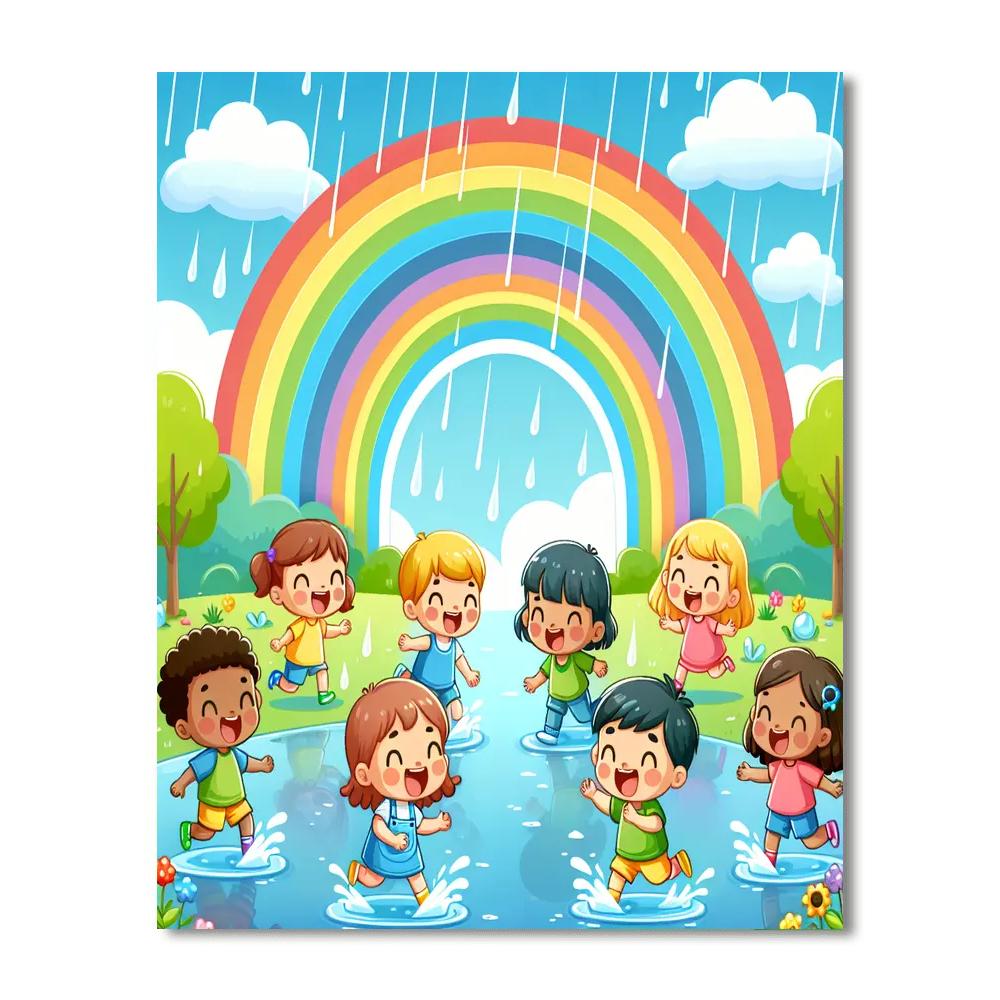 Rainy Day Rainbow Quest Paint By Numbers Art
