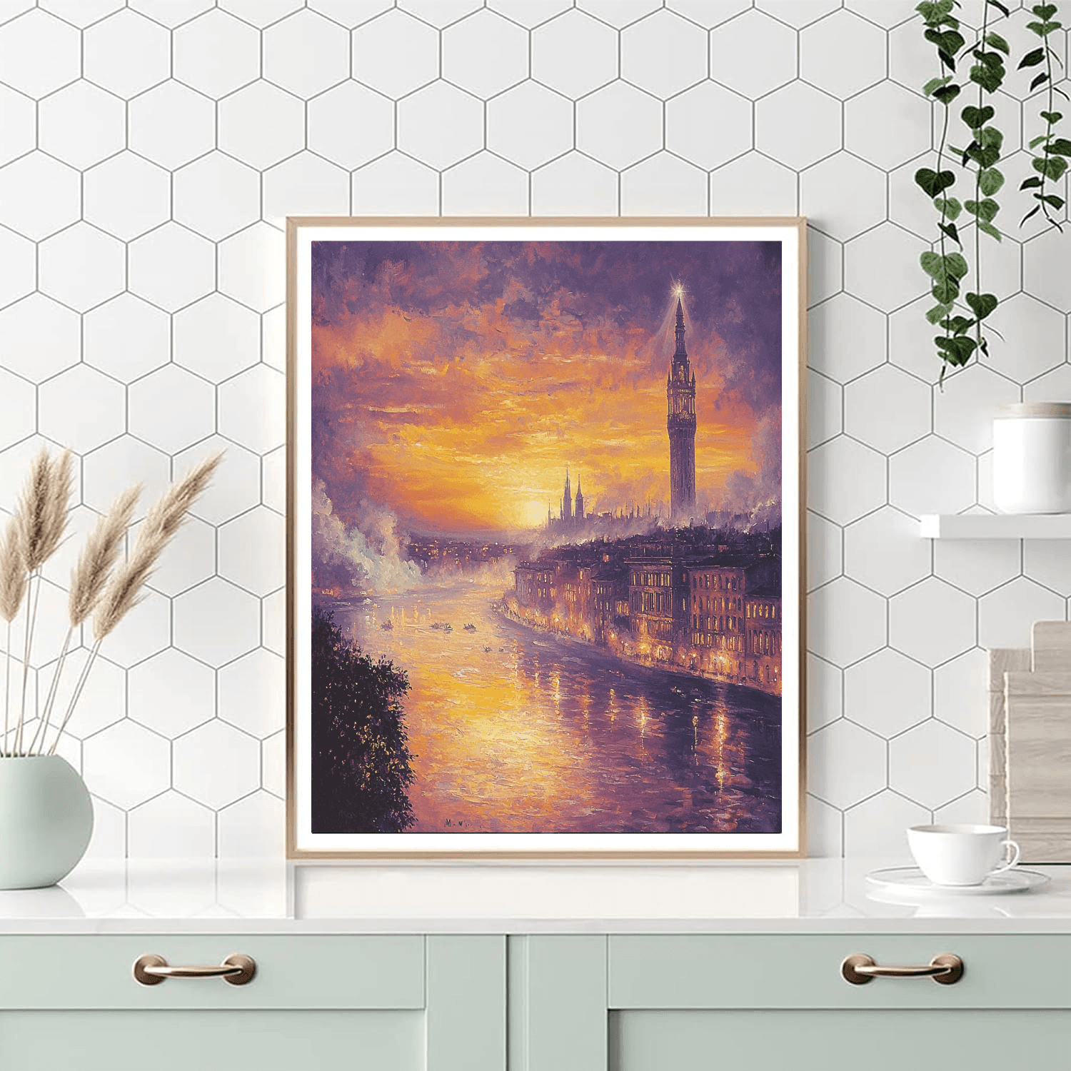 J.M.W. Turner Inspired Twilight Over The City  Paint By Numbers Art