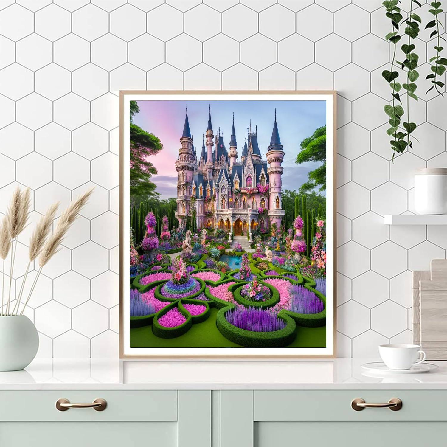 Fanciful Castle Grounds Painting By Numbers Kit