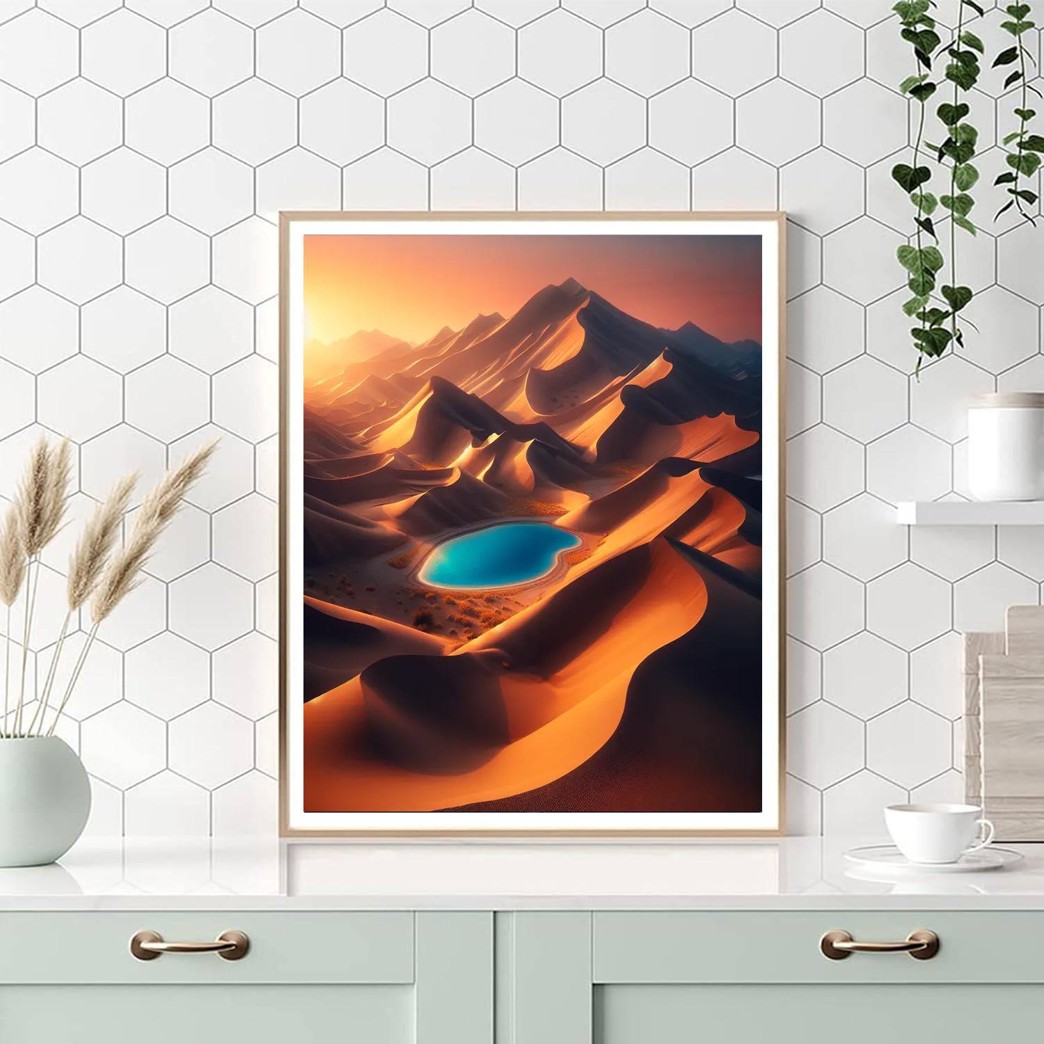 Desert Oasis Reflection Paint By Numbers