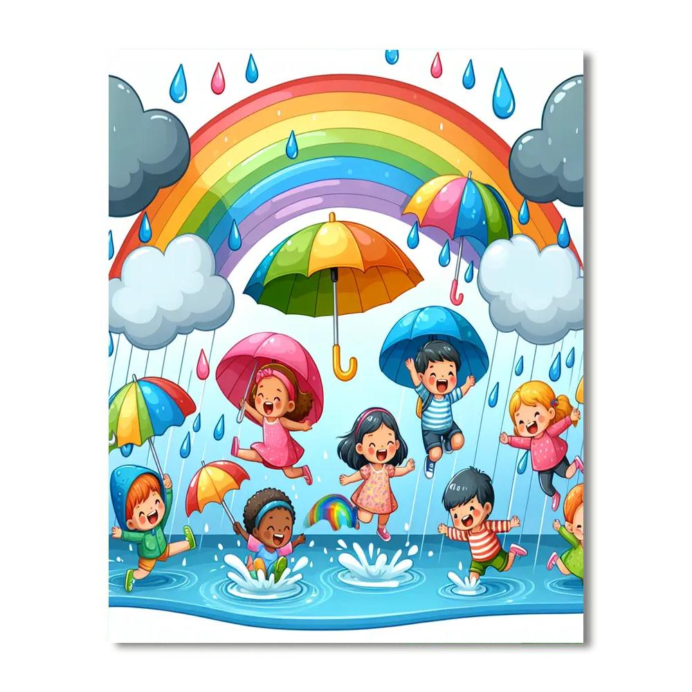 Happy Rainy Day Paint By Color