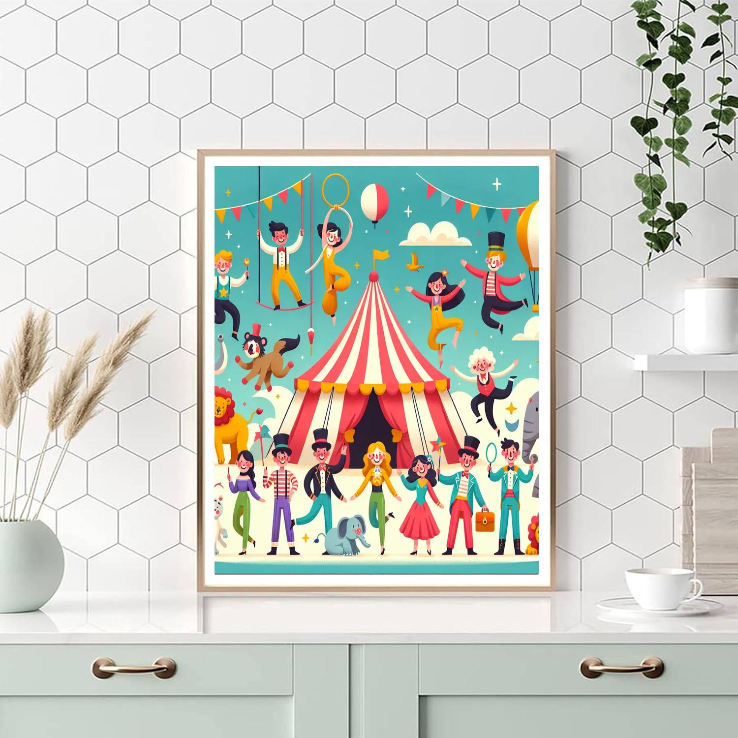 Cheery Circus Performance Paint By Numbers Art