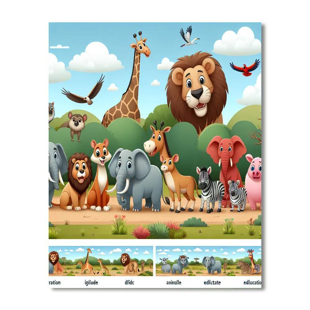 Safari Expedition With Friends Paint By Numbers Kits