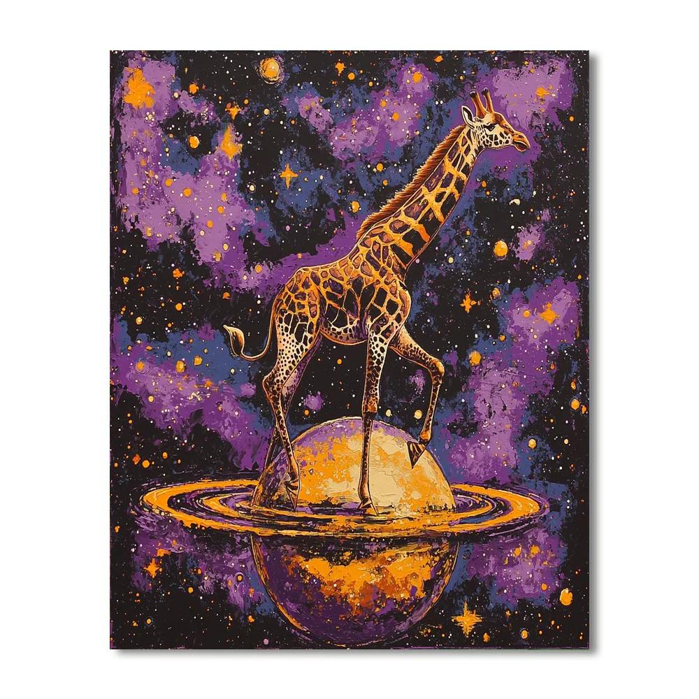 Dali Inspired Giraffe Galaxy  Number Painting
