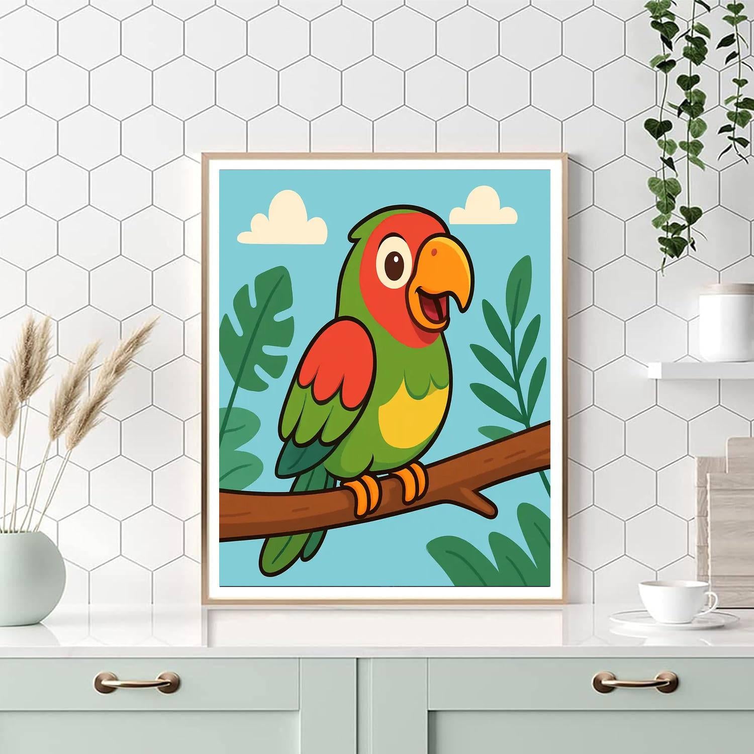 Merry Parrot Painting By Numbers Kit