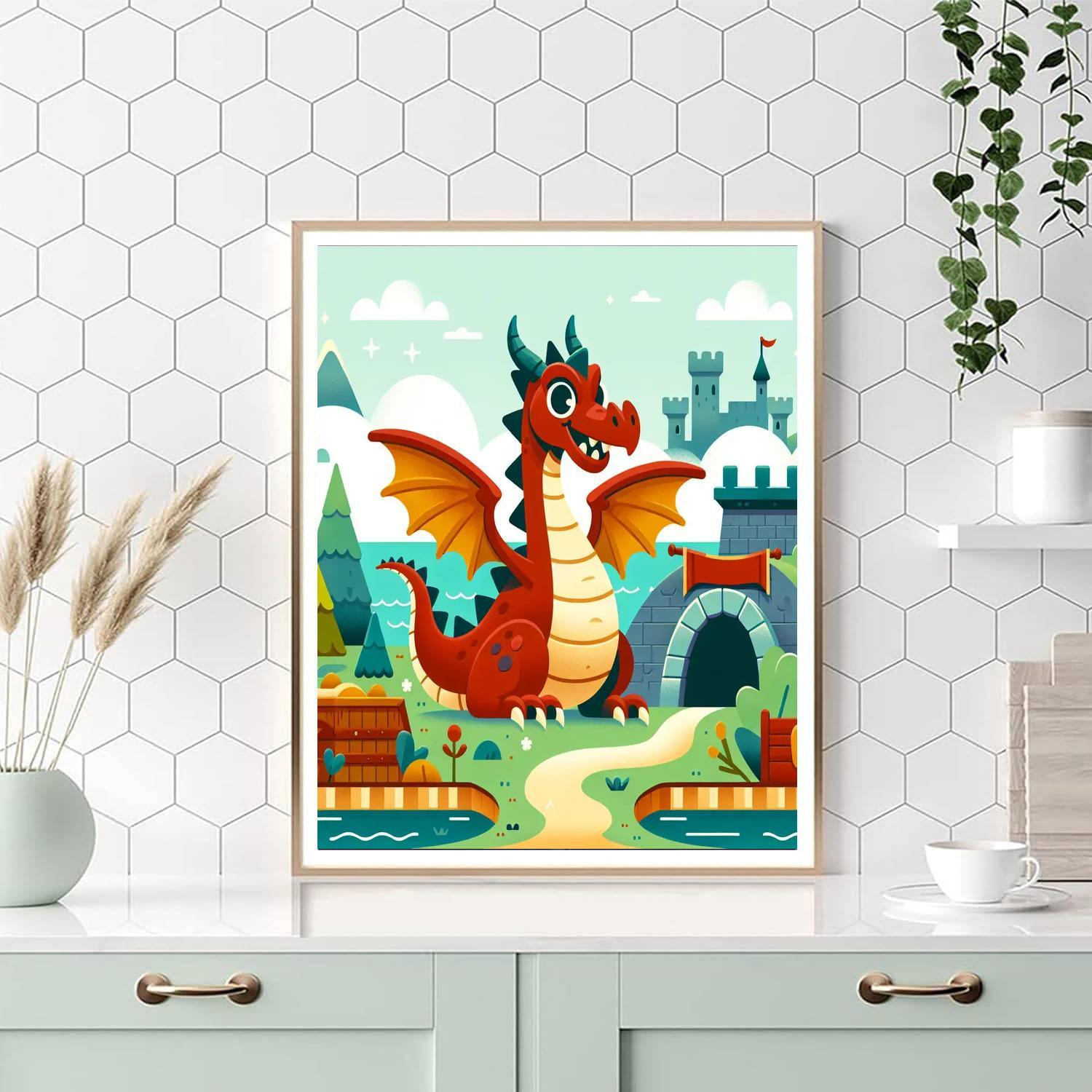 Medieval Dragon's Lair Painting By Numbers Kit