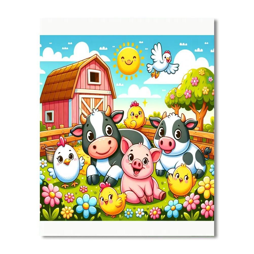 Sunny Side Of The Farm Painting Number Kit