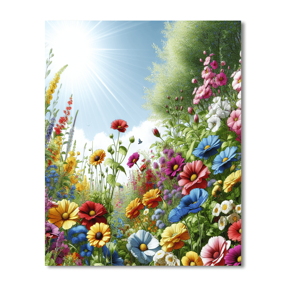 Whimsical Garden Of Flowers Painting By Numbers Kit