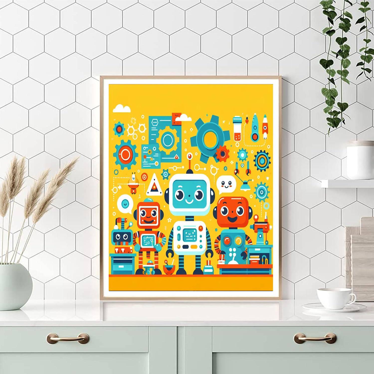 Playful Robot Workshop Paint By Number