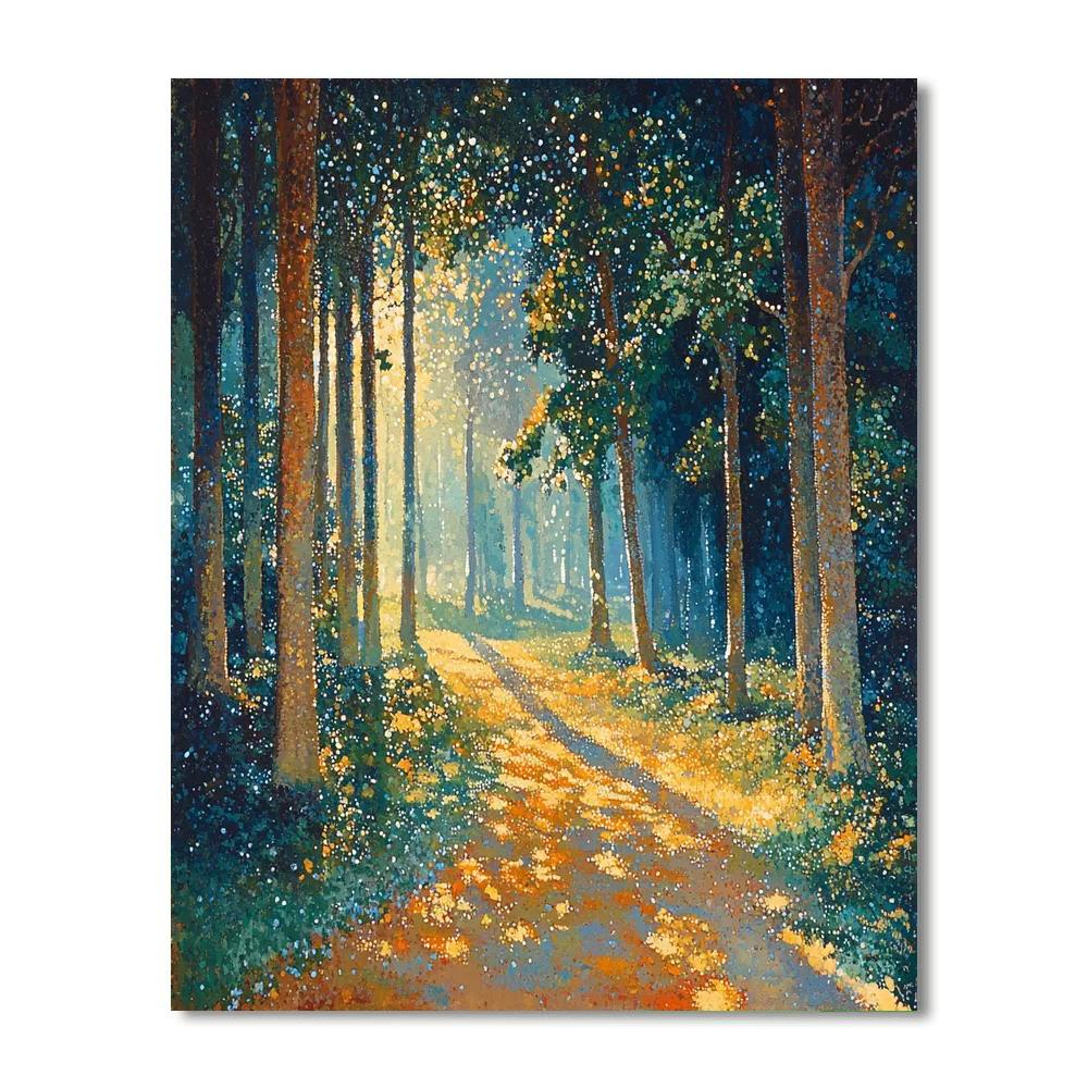 Georges Seurat Inspired Whimsical Woodland Realm  Paint By Numbers Art