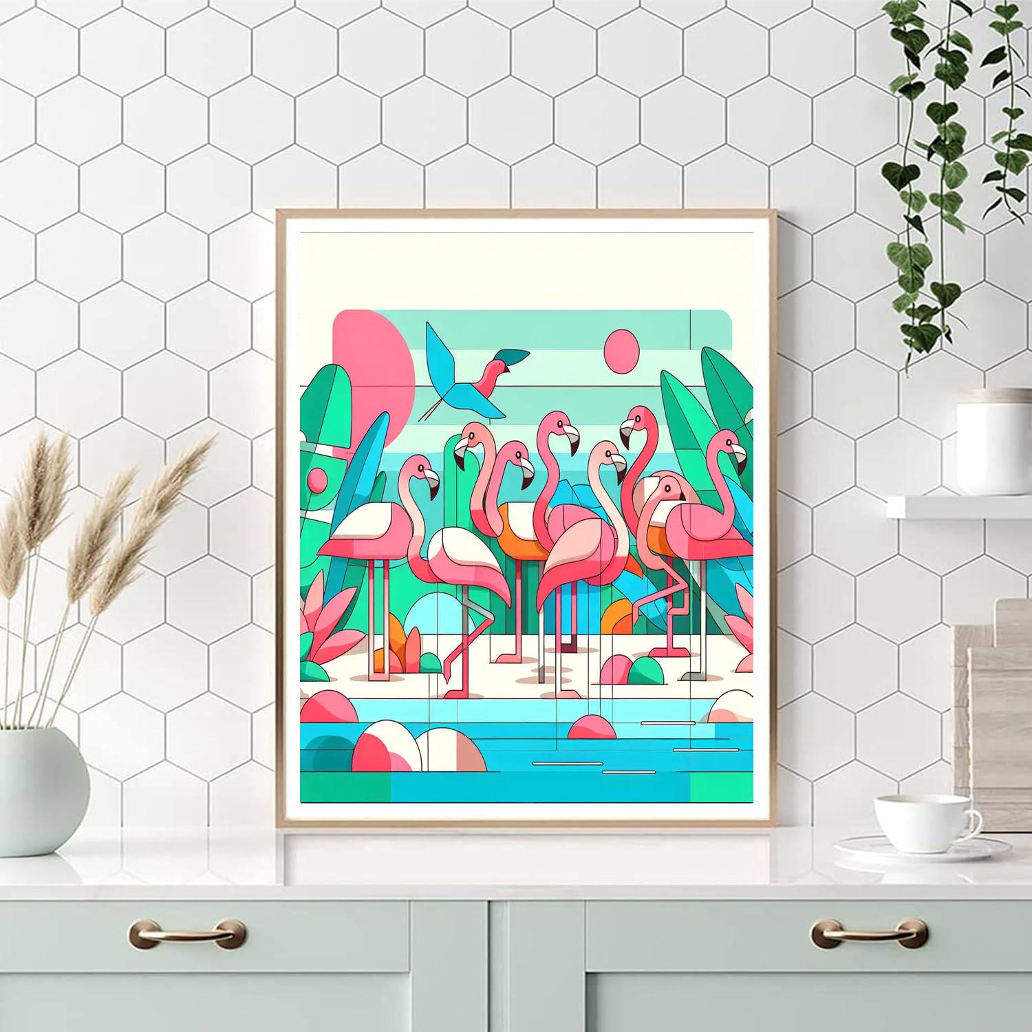 Fantasy Flamingo Flock Paint By Numbers