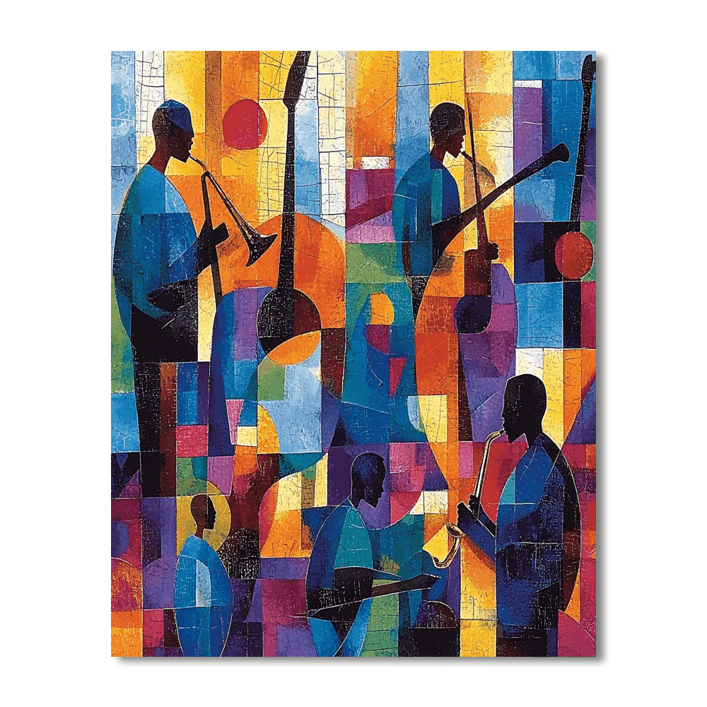 Romare Bearden Inspired Cultural Mosaic Of Friends  Paint By Numbers Art