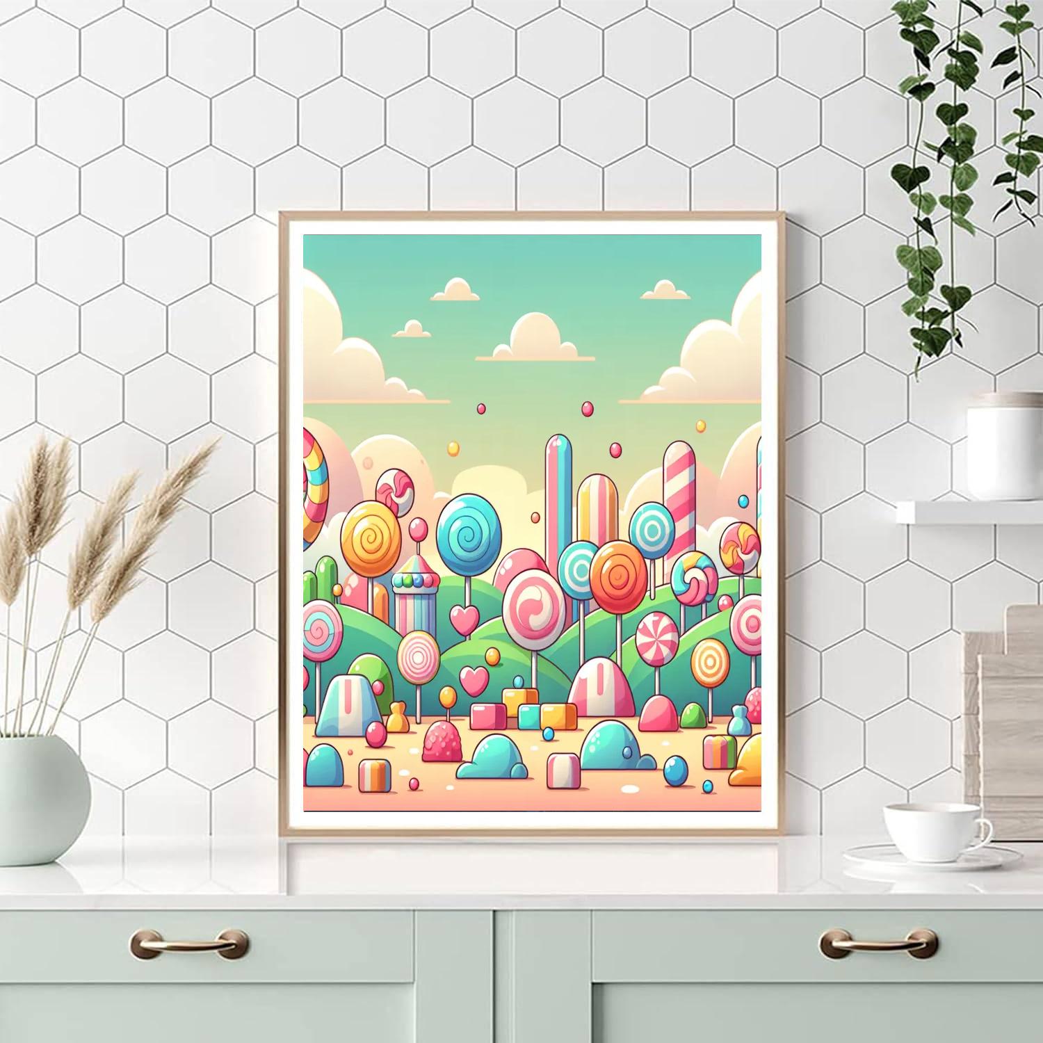 Rainbow Candy Land Numbered Painting Kits