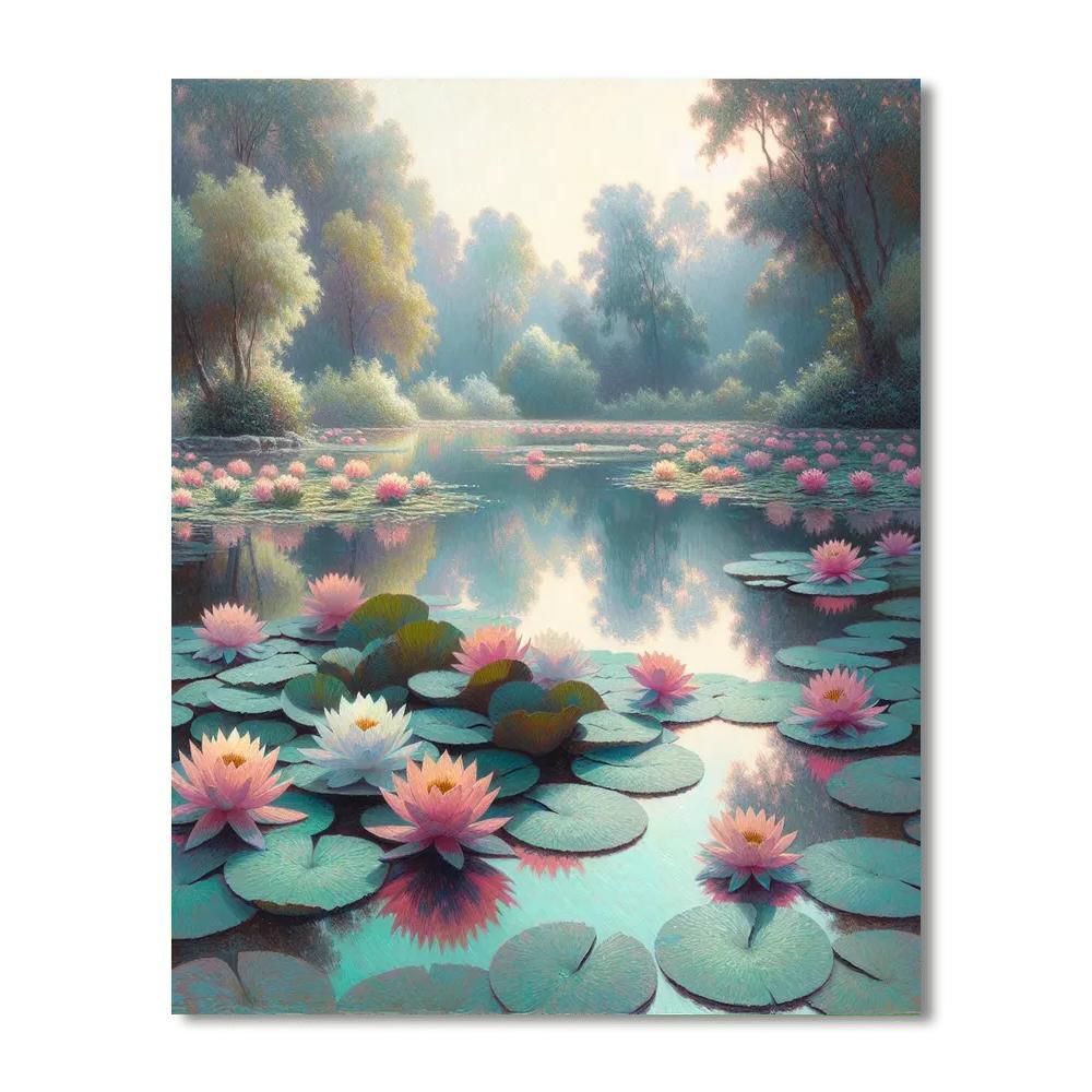 Dreamlike Water Lily Pond Paint By Color