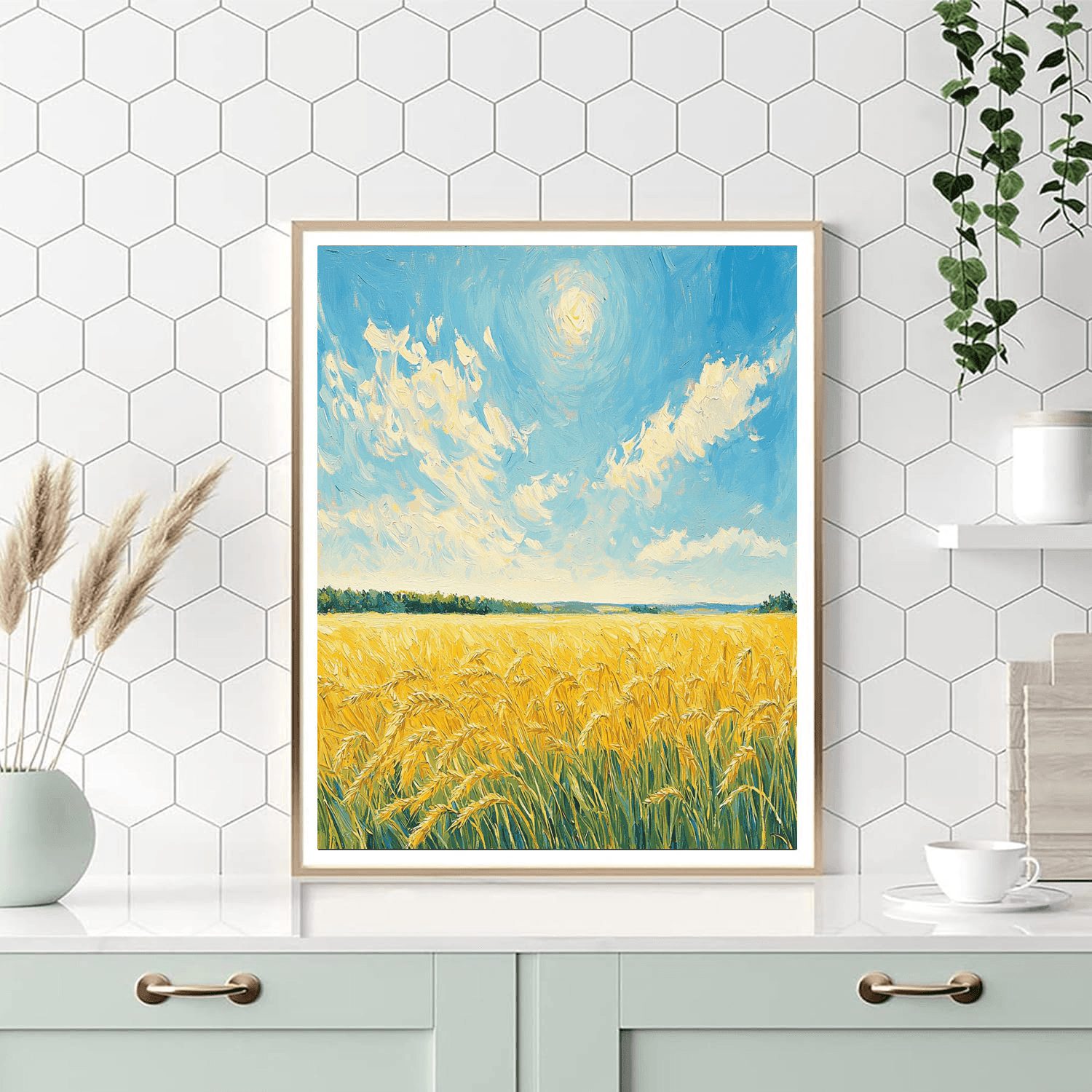 Claude Monet Inspired Radiant Sunshine Over Fields  DIY Paint By Numbers