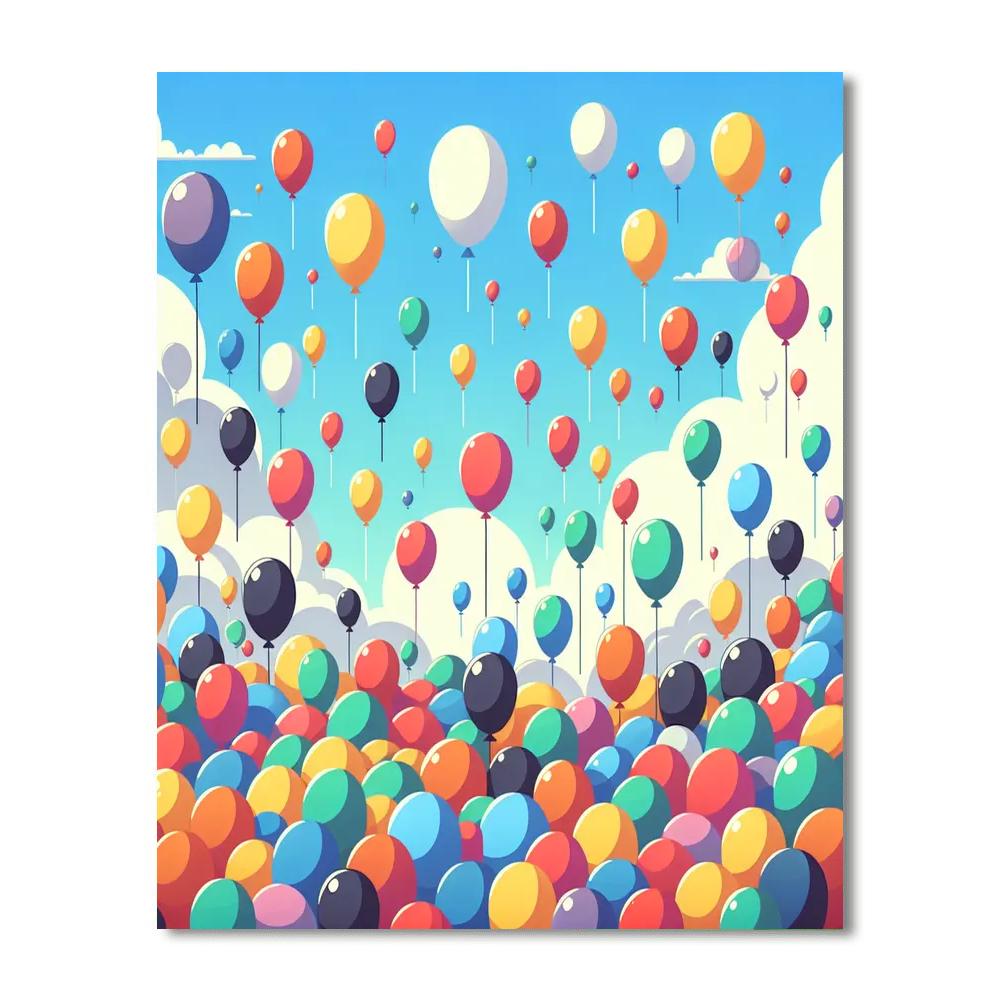 Bright Bouncing Balloons Paint By Numbers Art