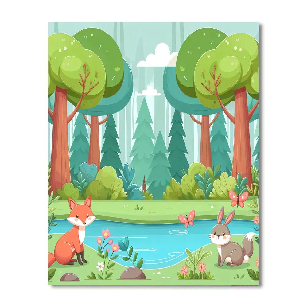 Woodland Animals Retreat Paint By Number