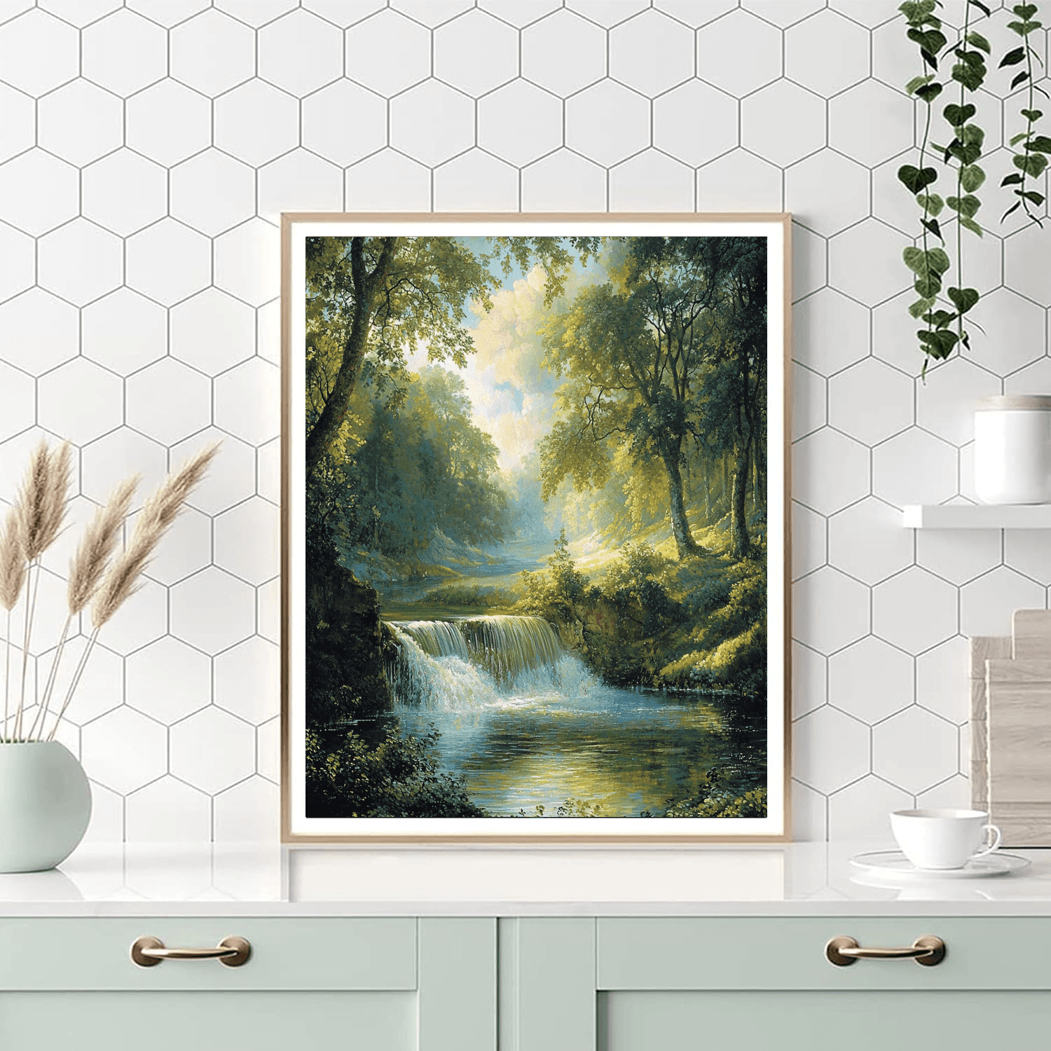 Thomas Gainsborough Inspired Tranquil Mountain Stream  Paint By Numbers Kits