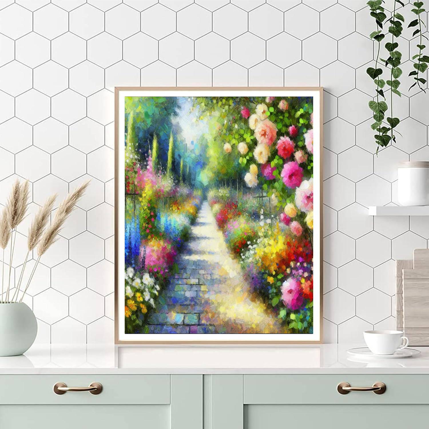 Charming Floral Pathway Paint By Number