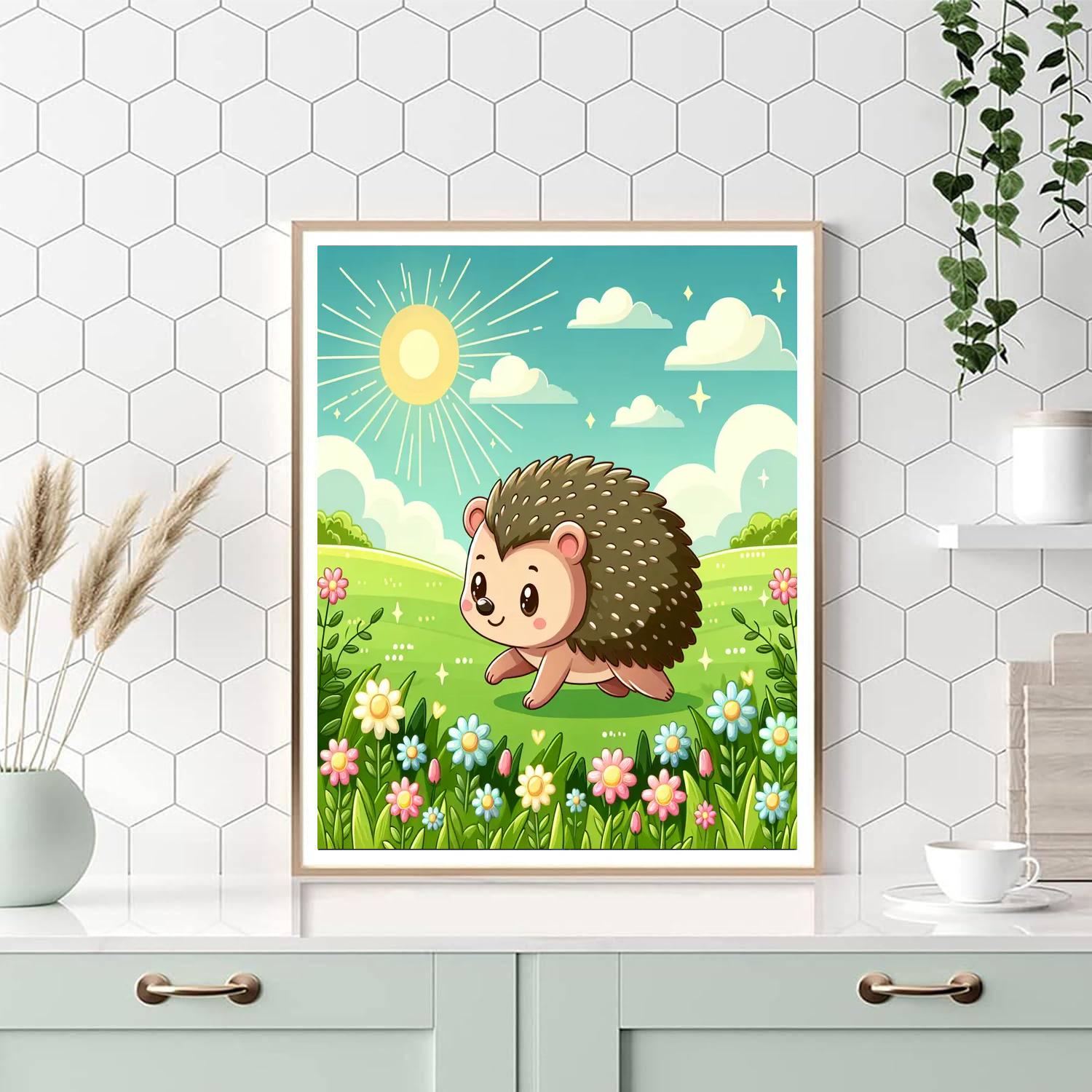 Puzzling Hedgehog Painting By Numbers Kit