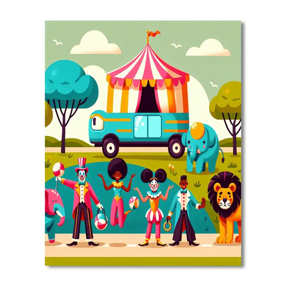 Circus Caravan Journey Painting Number Kit