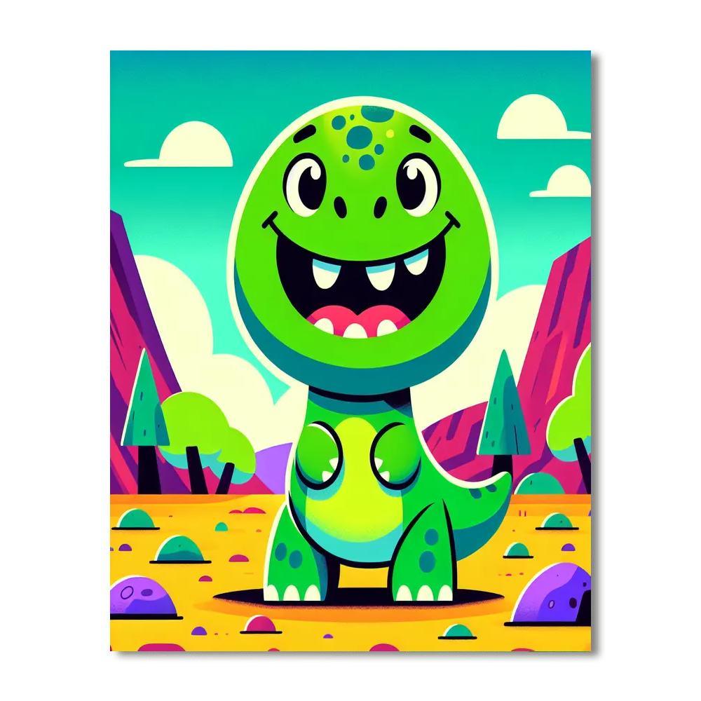 Happy Dino Paint By Numbers Art
