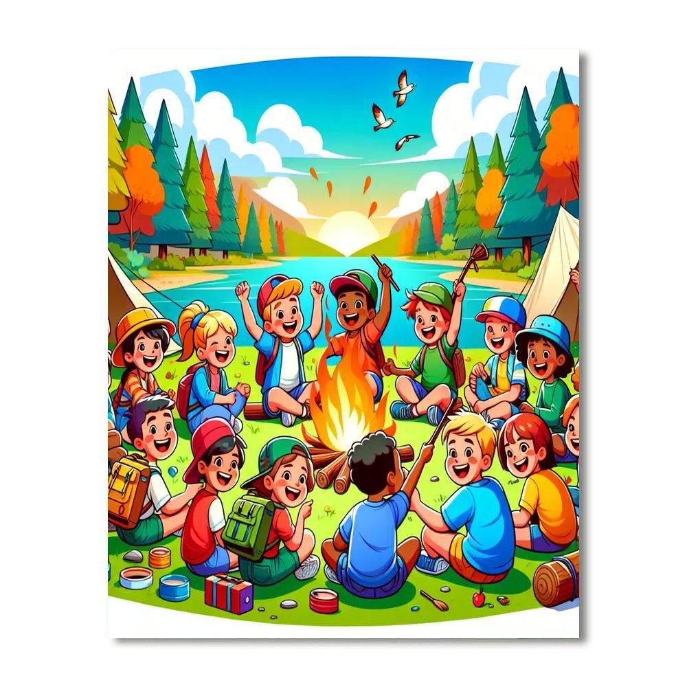 Summer Camp Adventure Paint By Numbers