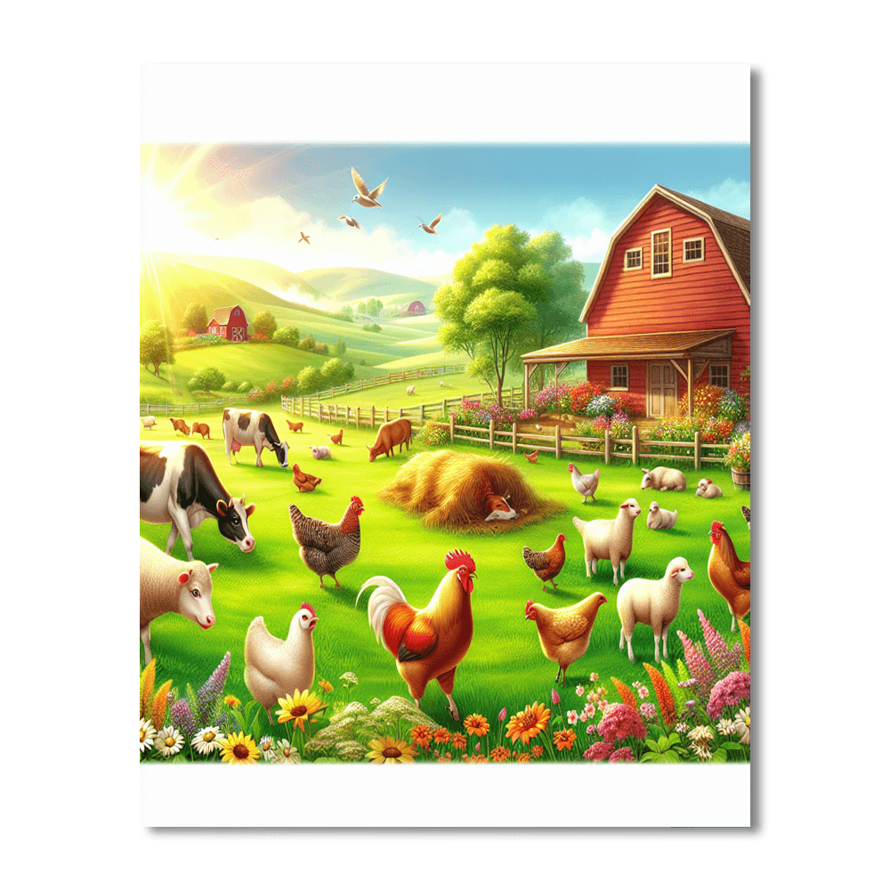 Joyful Farmyard Painting Number Kit