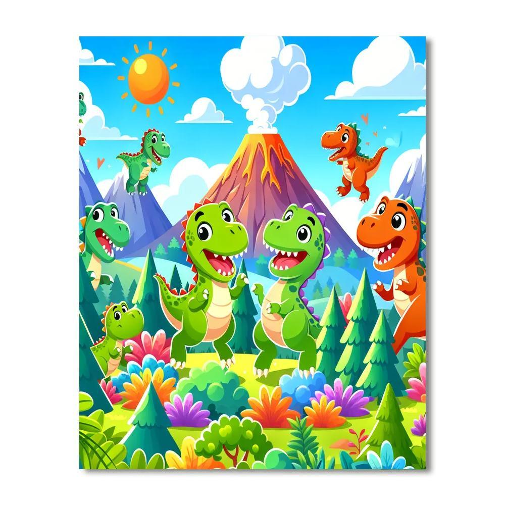 Exploratory Dinosaurs Paint By Numbers