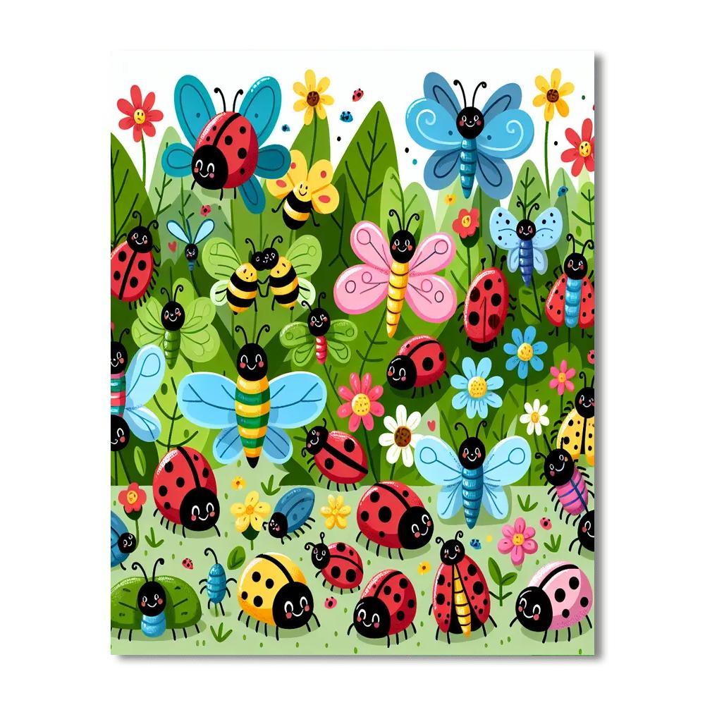 Lively Garden Of Insects Painting By Numbers Kit
