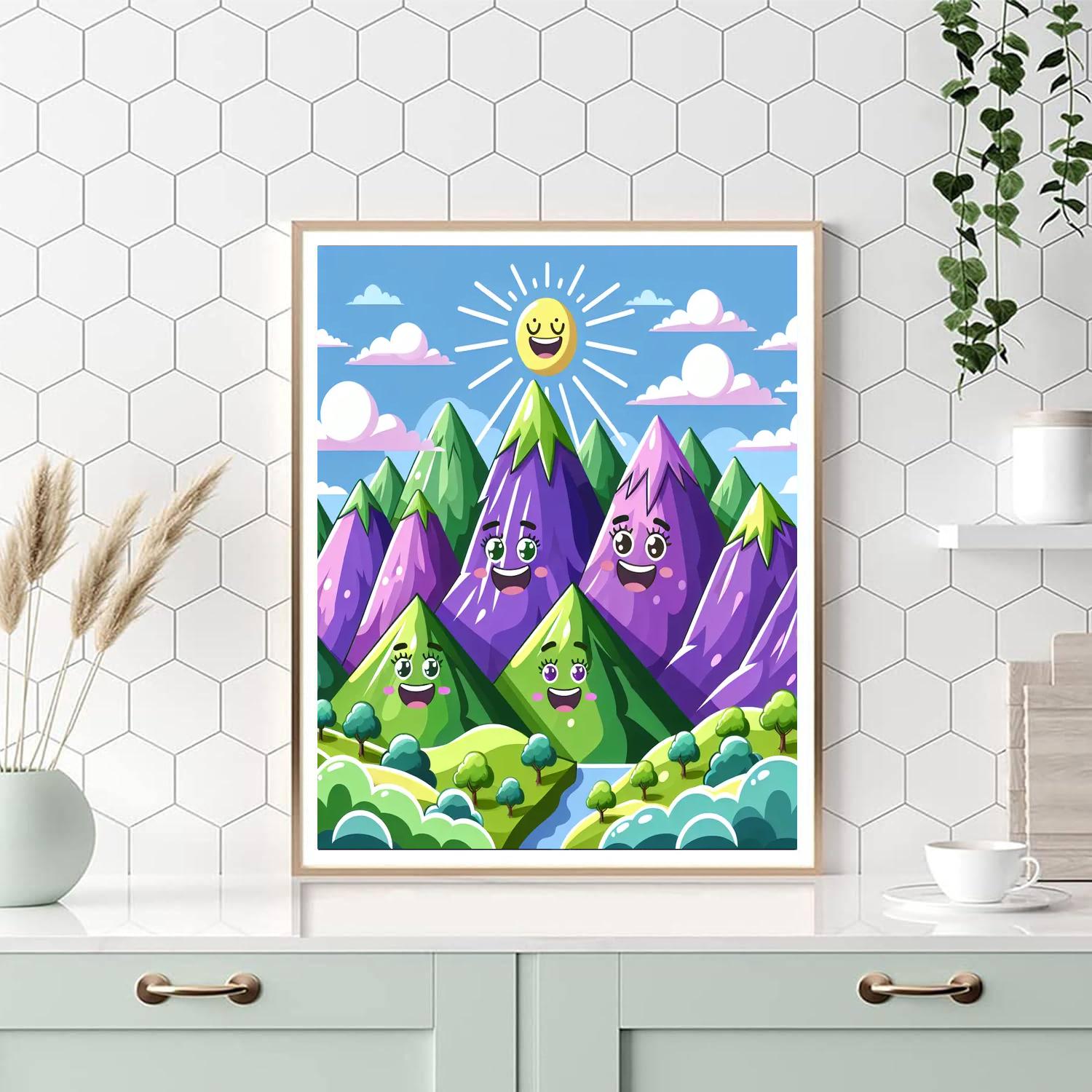 Merry Mountain Range Painting Number Kit