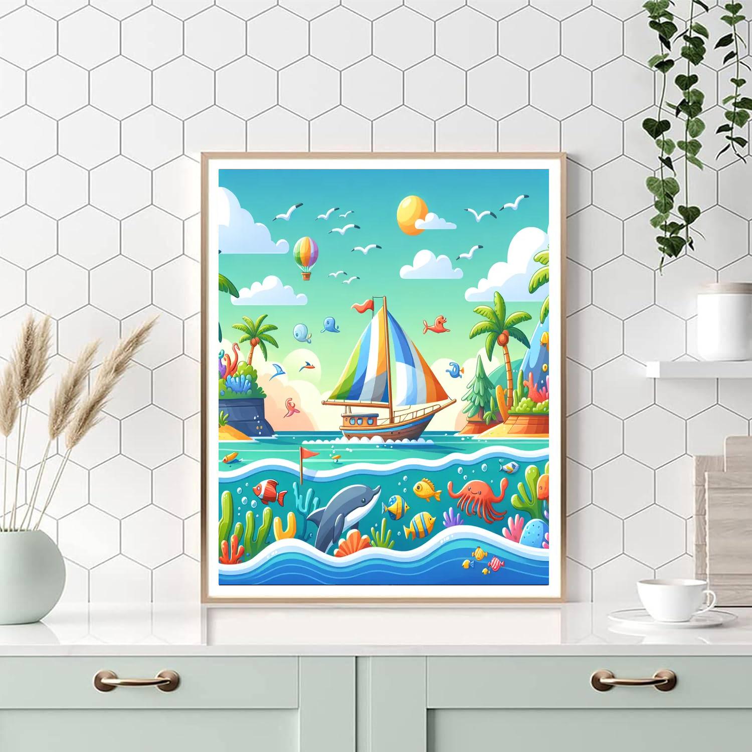 Seaside Adventure Afloat Paint By Numbers Art